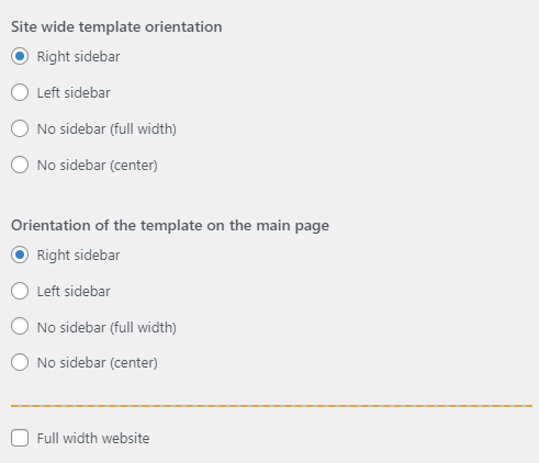 Flexible sidebar orientation